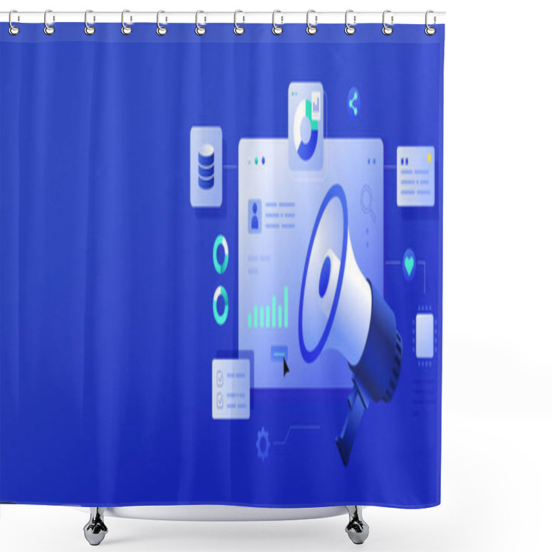 Personality  Digital Marketing Data Analytics Banner Shower Curtains