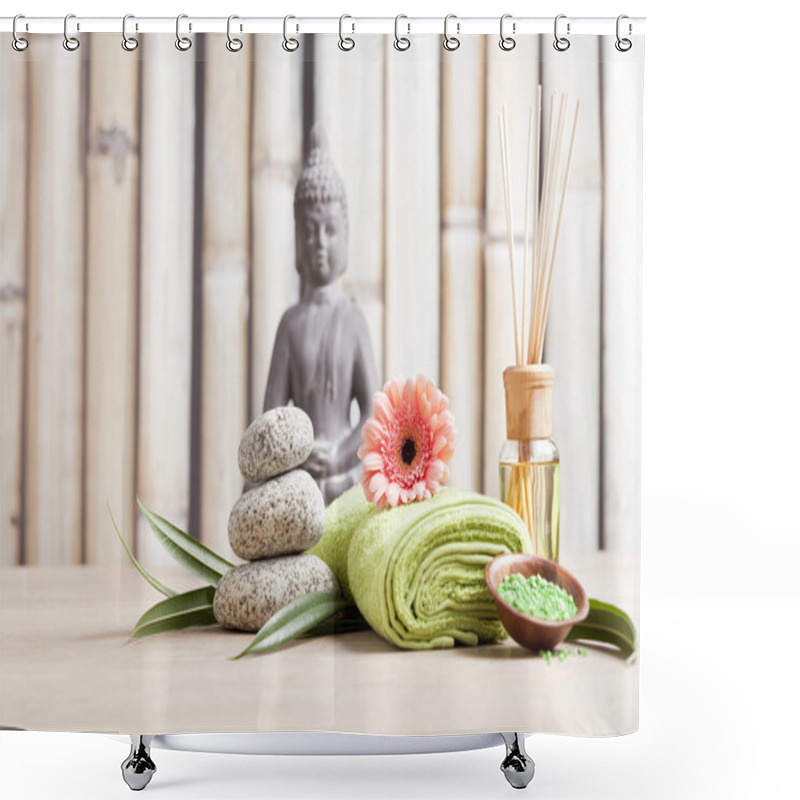 Personality  SPA And Meditation Background Shower Curtains