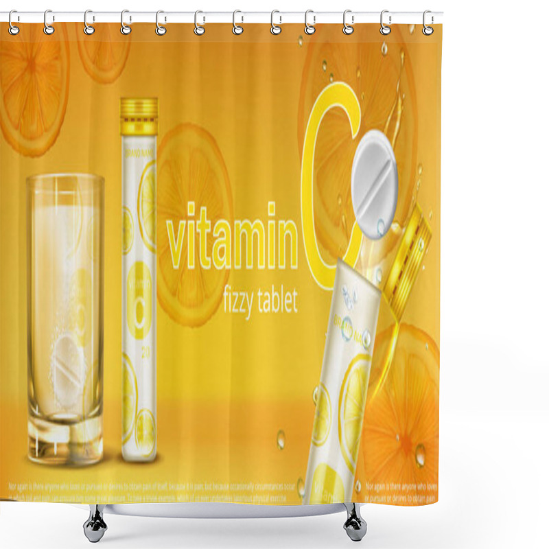 Personality  Effervescent Soluble Tablet With Vitamin C Shower Curtains