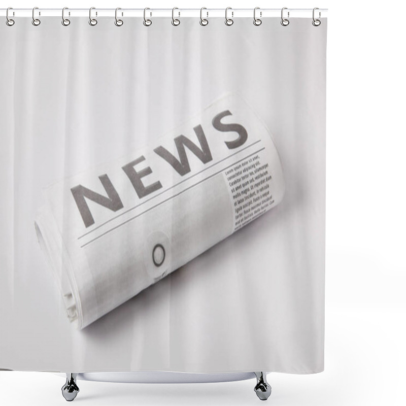 Personality  One Daily Newspaper Lying On White Background Shower Curtains