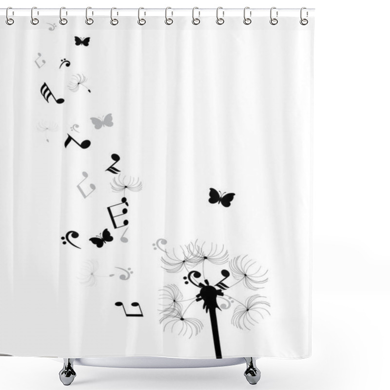 Personality  Vector Dandelion Silhouette Shower Curtains