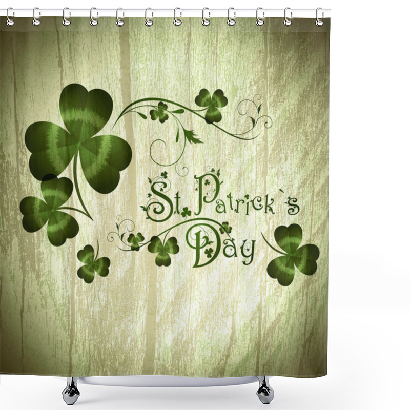 Personality  St.Patrick Day Greeting With Shamrocks Shower Curtains