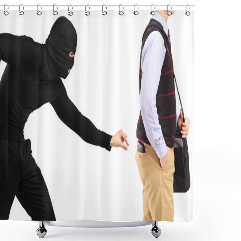 Personality  Pickpocket Trying To Steal Wallet Shower Curtains