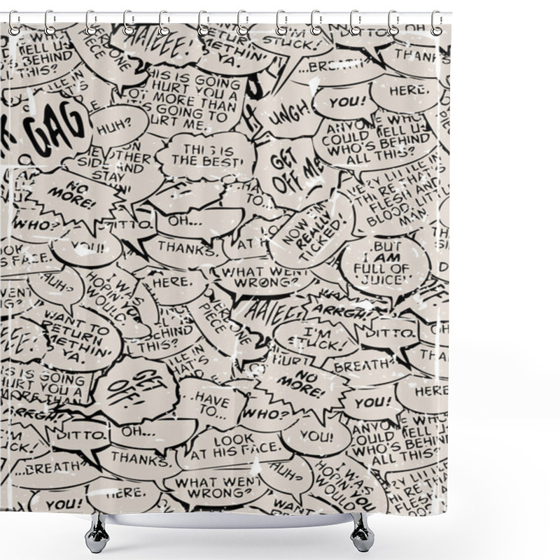 Personality  Collage Of Comic Book Dialogue Bubbles Shower Curtains