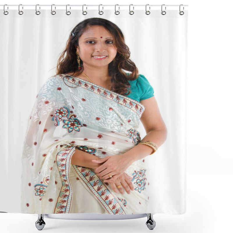 Personality  Indian Woman Smiling. Shower Curtains