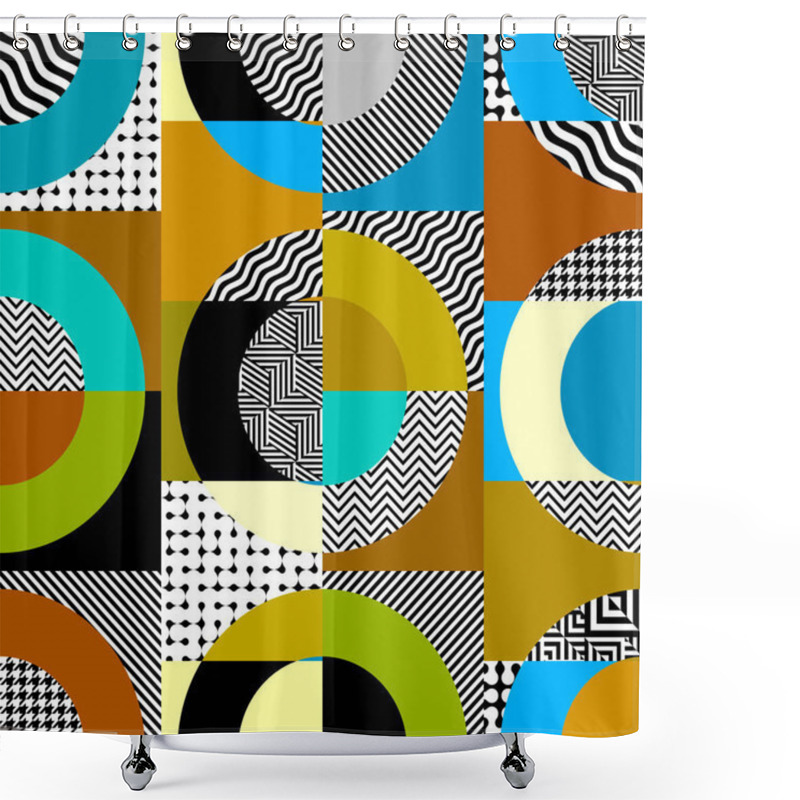 Personality  Classic Polka Dot Pattern In A Patchwork Collage Style. Shower Curtains