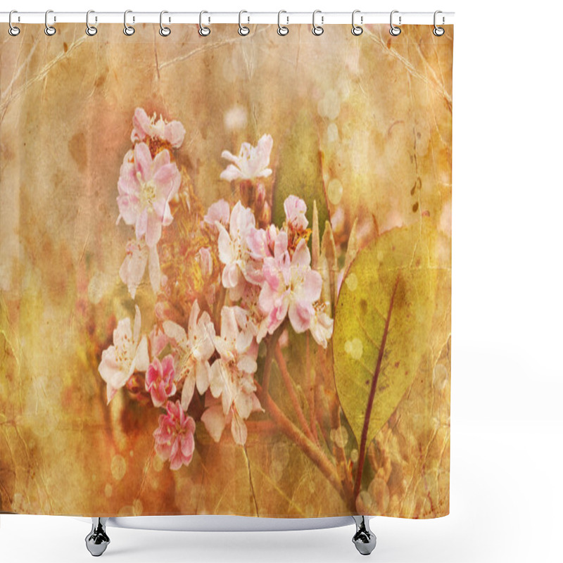 Personality  Grunge Background With Flowers Shower Curtains