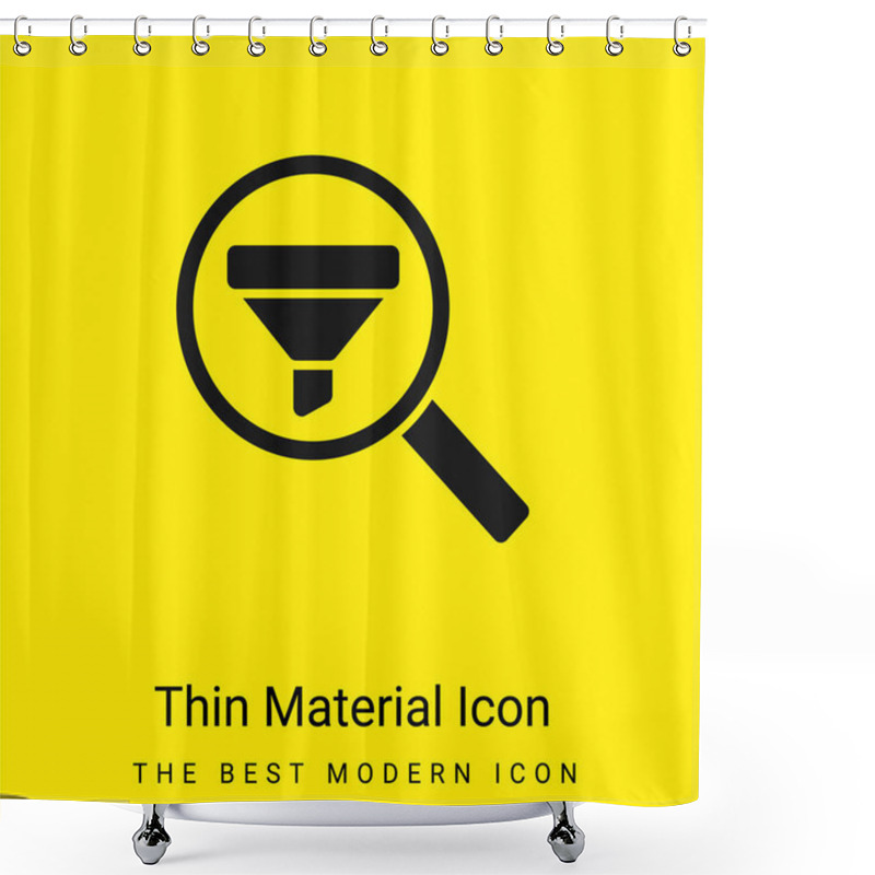 Personality  Analytics Minimal Bright Yellow Material Icon Shower Curtains