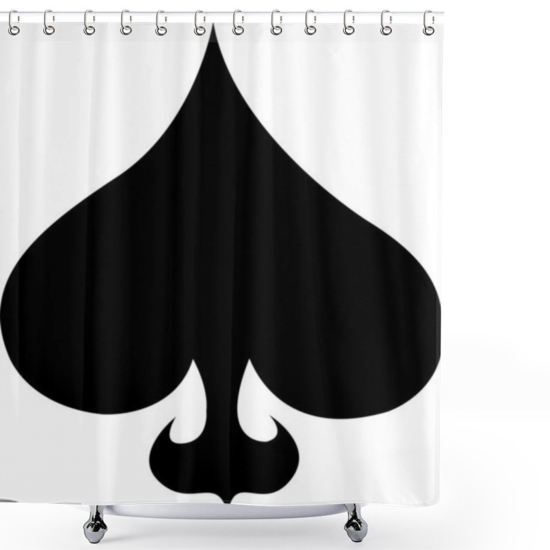 Personality  Black And White Spade Shower Curtains