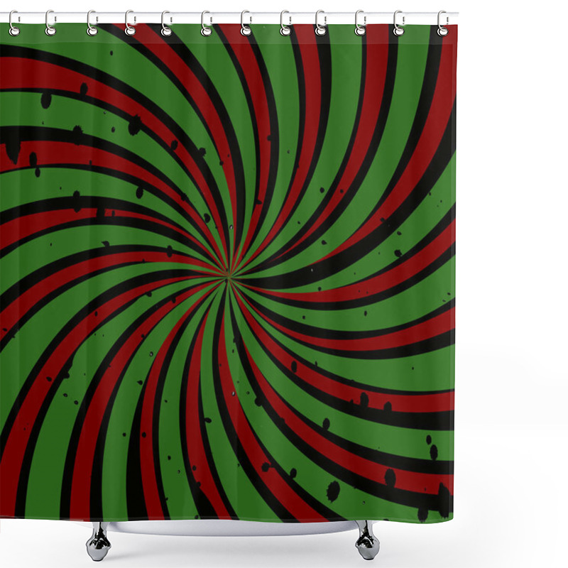 Personality  Red Green Swirl Grunge Shower Curtains