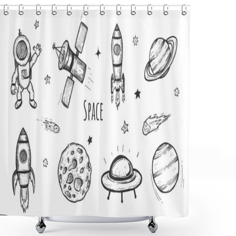 Personality  Space, Planet And Cosmic Equipment Set Shower Curtains