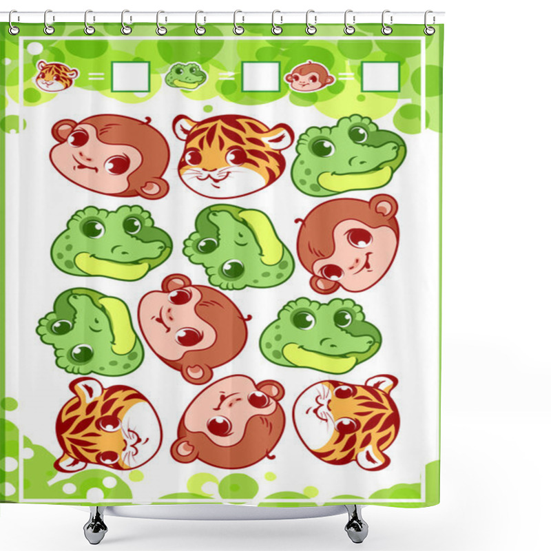 Personality  Education Counting Game For Preschool Kids With Animals. Shower Curtains