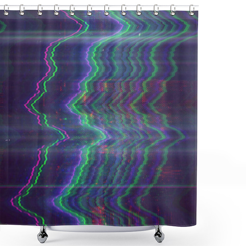 Personality  Test Screen Glitch Abstract Texture Shower Curtains