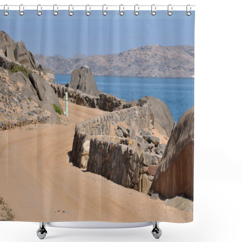 Personality  Road To The Camp Site On Shark Island, Luderitz Shower Curtains