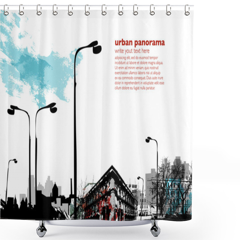 Personality  Urban Vertical Background Shower Curtains