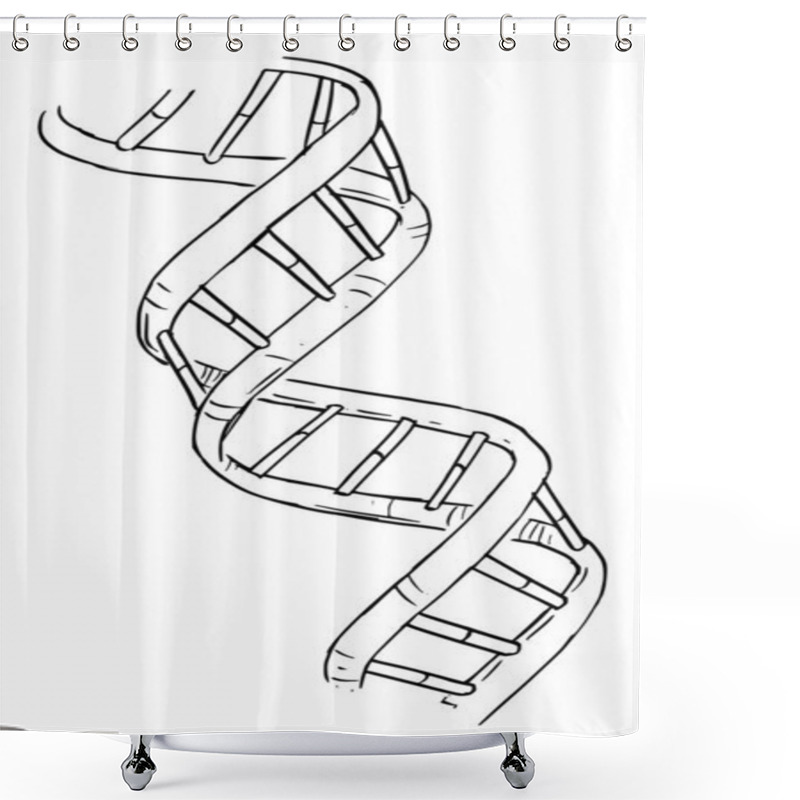 Personality  DNA Double Helix, Science Vector Cartoon Illustration Shower Curtains