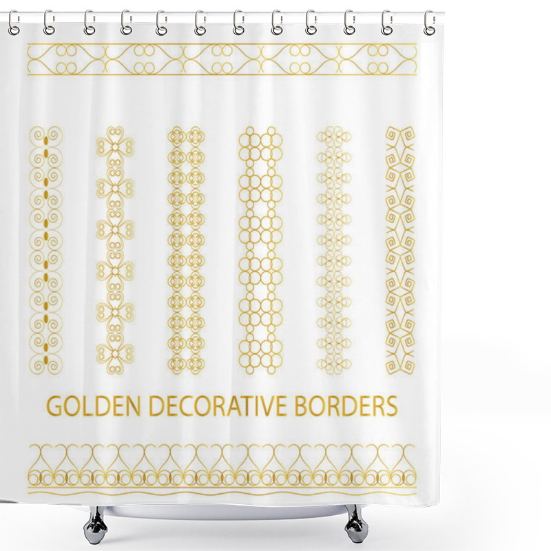 Personality  Golden Borders 2 Shower Curtains