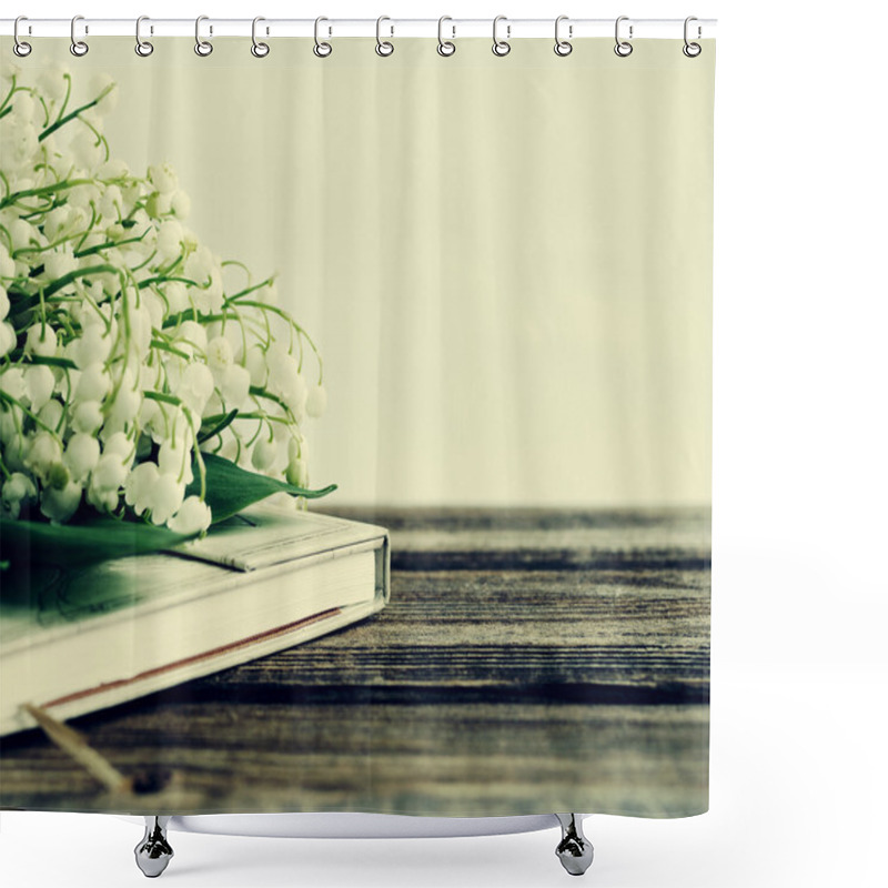 Personality  Bouquet Of Lilies Of The Valley And Notebook  Shower Curtains