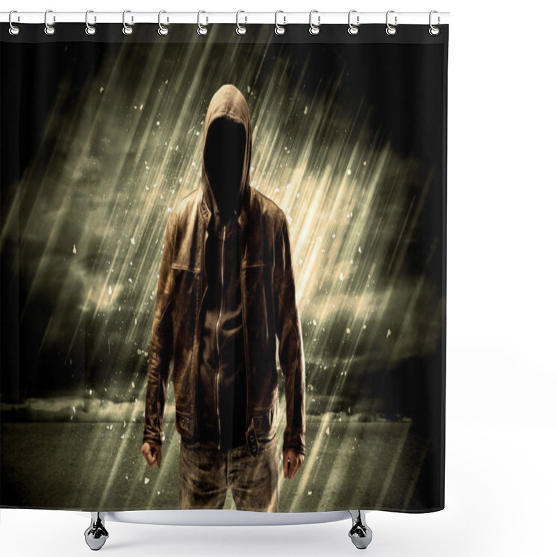 Personality  Dangerous Criminal Standing With Cigarette Shower Curtains