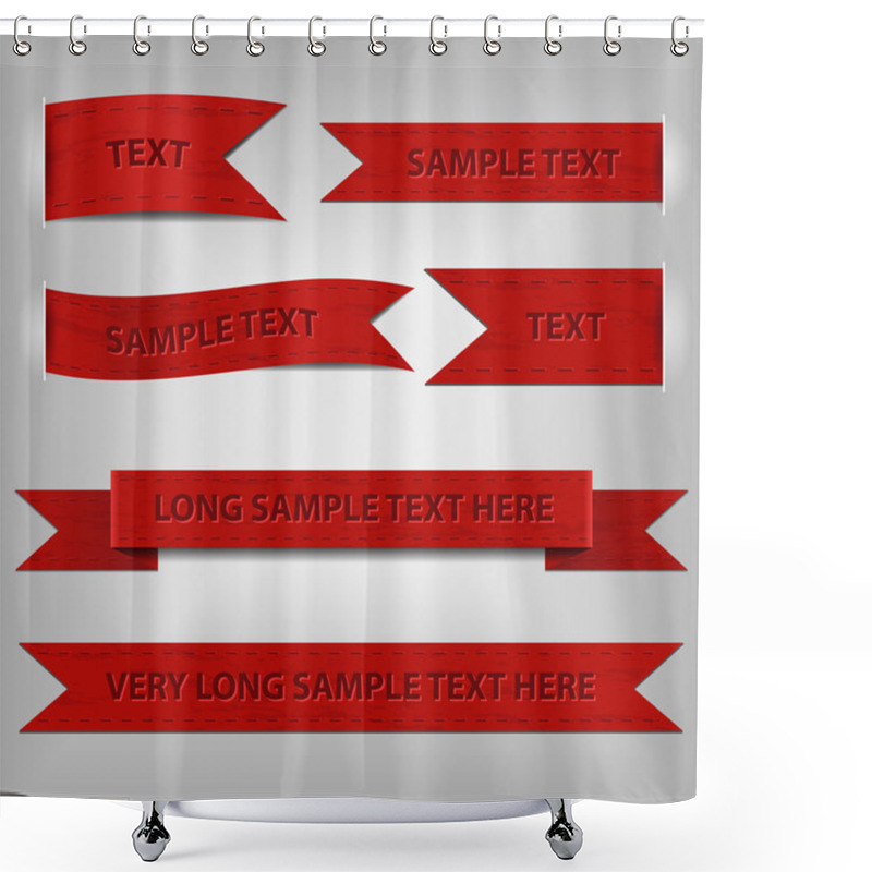 Personality  Set Of Red Ribbons Shower Curtains