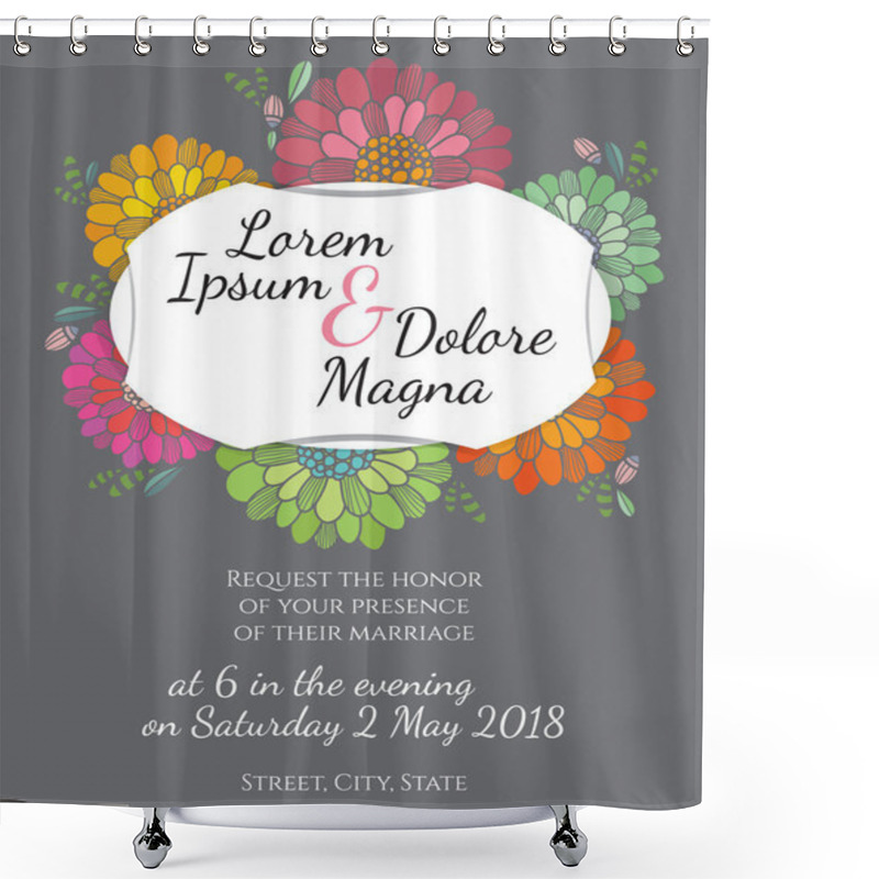 Personality  Invitation Wedding Card Vector Template Shower Curtains