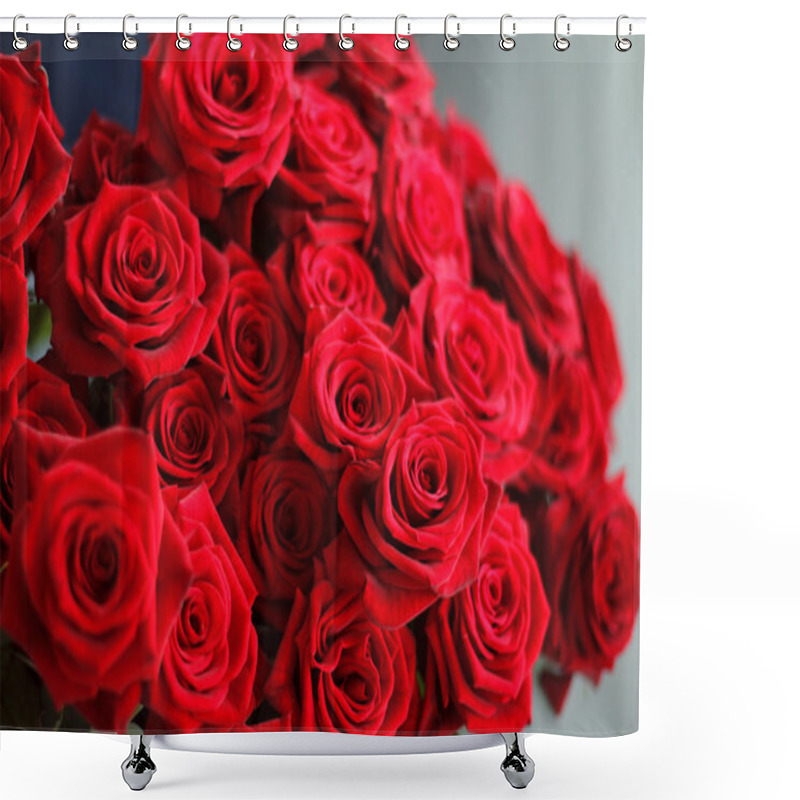 Personality  Red Roses Bouquet Flowers Texture Shower Curtains