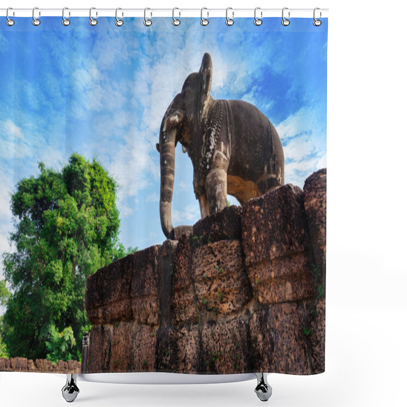 Personality  Elephant Sculpture In East Mebon Temple, Siem Reap, Cambodia Shower Curtains