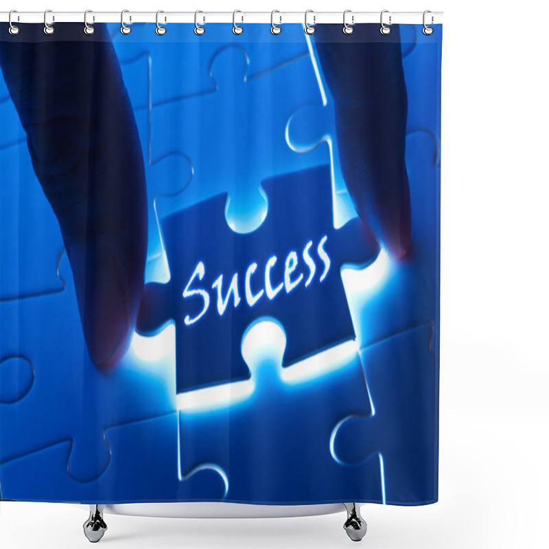 Personality  Success Word On Puzzle Piece Shower Curtains