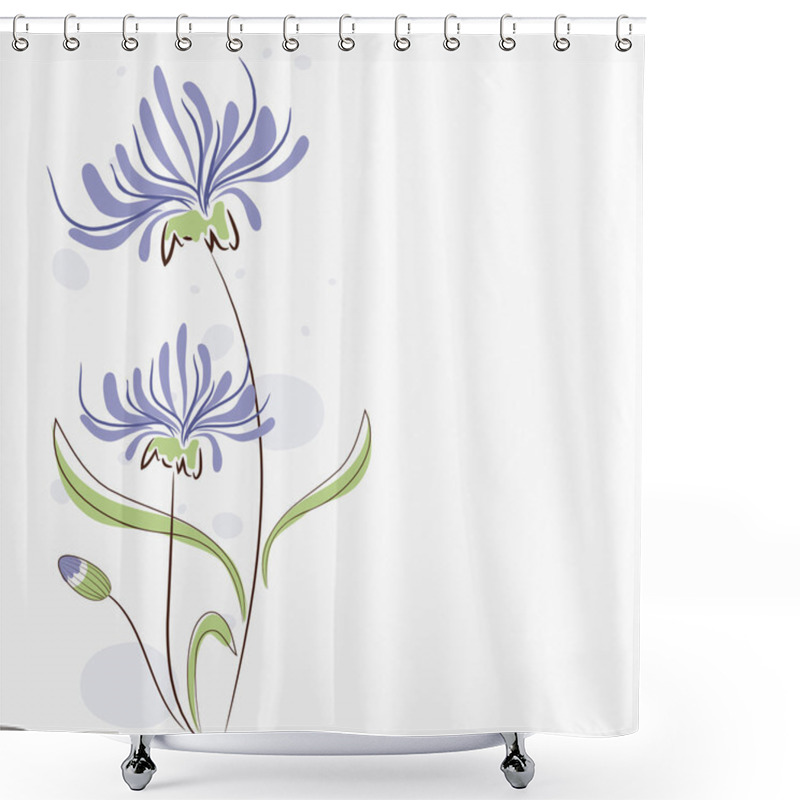 Personality  Concept Of Card With Flower Sketch. Shower Curtains