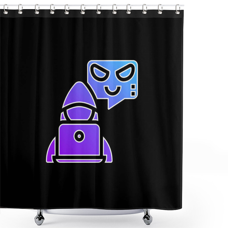 Personality  Botnet Blue Gradient Vector Icon Shower Curtains