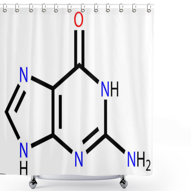 Personality  Nucleobase Guanine Structural Formula Shower Curtains