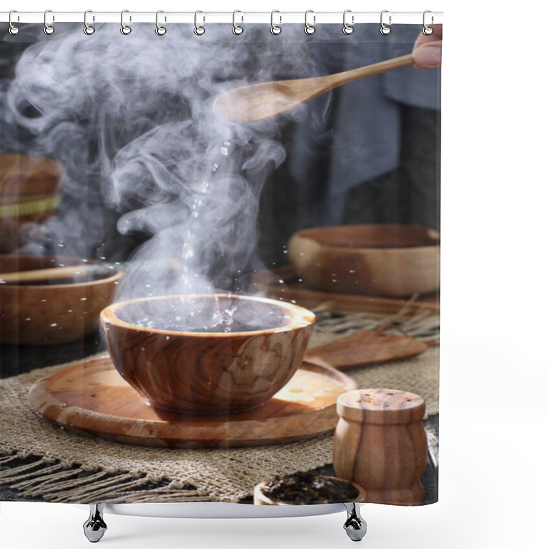 Personality  Close Up View Of Delicious Asian Food  Shower Curtains