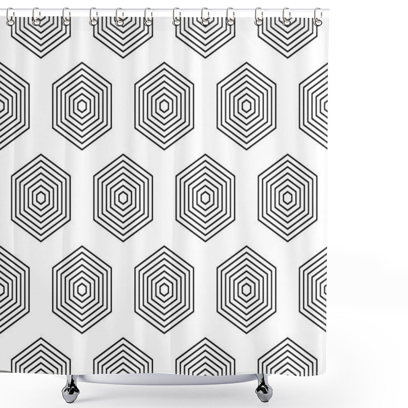 Personality  Vector Seamless Geometric Pattern. Classic Chinese Ancient Fully Editable Ornament Shower Curtains