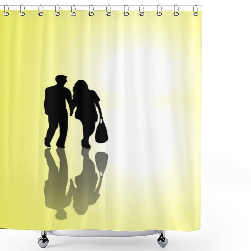 Personality  Relationship Journey Concept. Shower Curtains