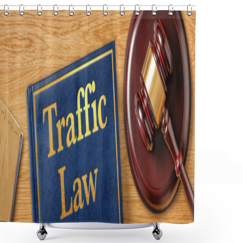 Personality  A Gavel With A Law Book - Traffic Law Shower Curtains