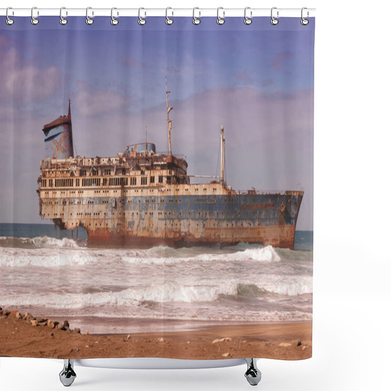 Personality  Old Ship In The Sea Shower Curtains