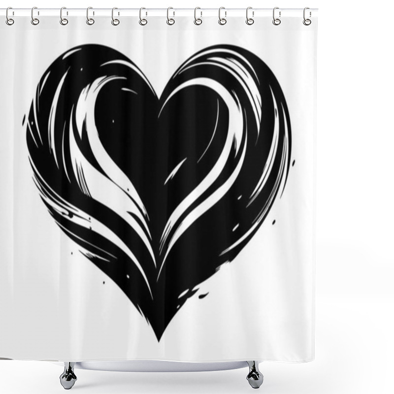 Personality  Vibrant Abstract Heart With Dynamic Shapes And Energy Shower Curtains