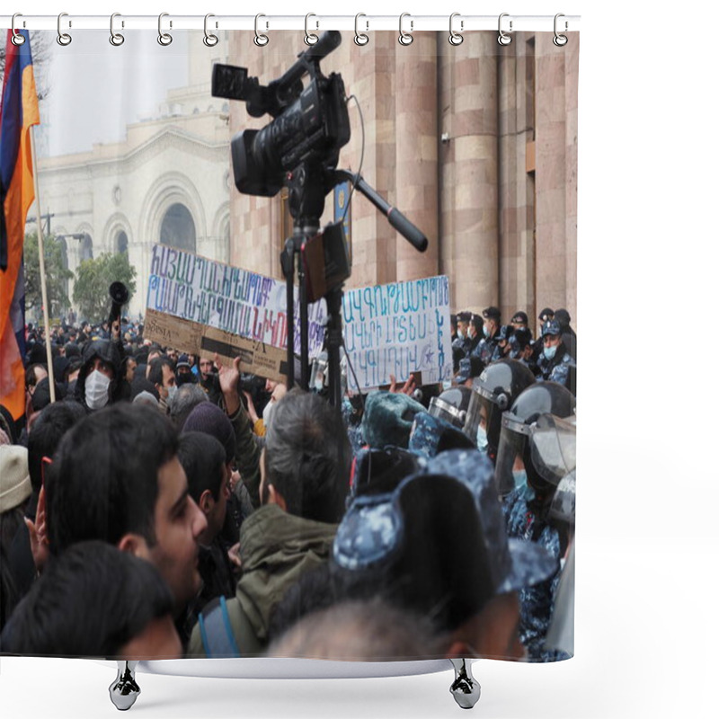 Personality  Anti Government, Anti Pashinyan Protests In Yerevan Following The War Of Aggression By Turkish Azerbaijani Terrorists Against The Peaceful Inhabitants Of The Republic Of Artsakh, 22th December 2020 Shower Curtains