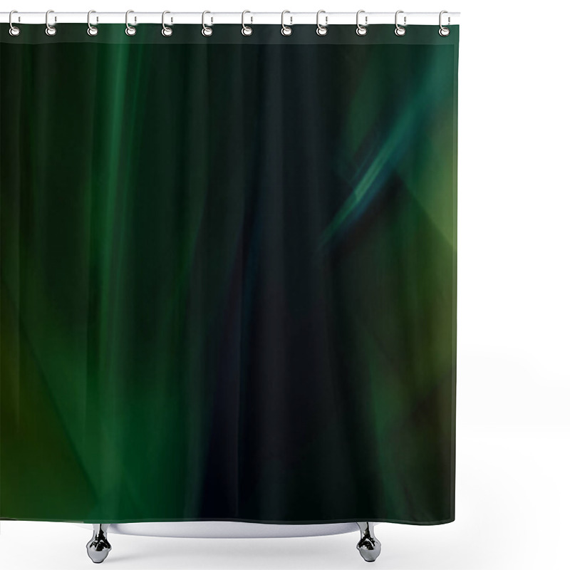 Personality  An Abstract Composition Blending Dark Green And Black Hues, Featuring Subtle, Blurred Motion And Curved Lines, Creating An Intriguing Visual Effect. Shower Curtains