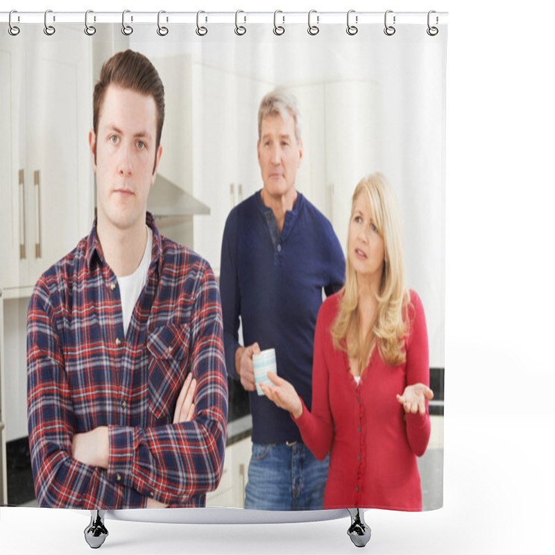 Personality  Mature Parents Frustrated With Adult Son Living At Home Shower Curtains