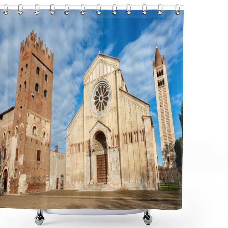 Personality  Basilica Of San Zeno (X-XI Century) In Verona - UNESCO World Heritage Site, Italy. Is Considered One Of The Masterpieces Of Romanesque Architecture In Italy Shower Curtains