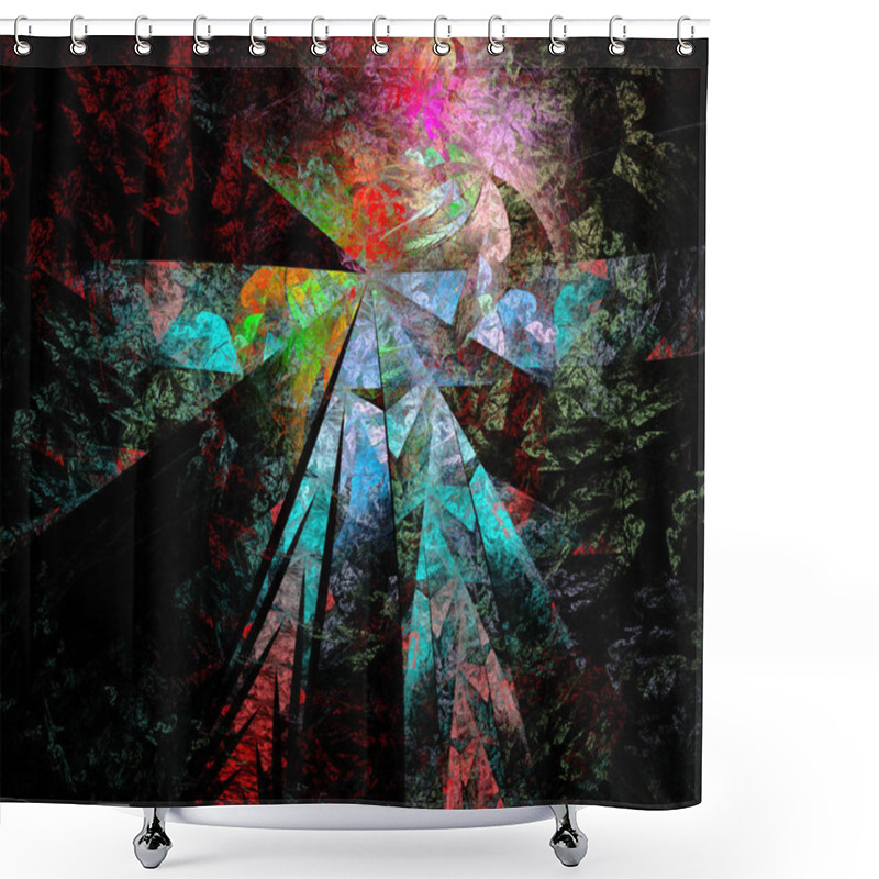 Personality  Computer Generated Background Of Abstract Fractal Shapes Shower Curtains