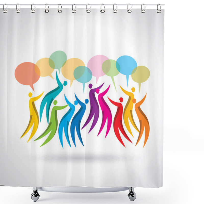 Personality  Graphic Teamwork Concept Shower Curtains