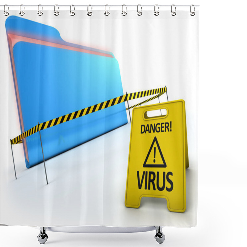 Personality  ANTI VIRUS Concept Shower Curtains