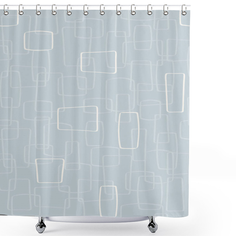 Personality  Vector Light Gray Mod Shapes Seamless Pattern Background Shower Curtains