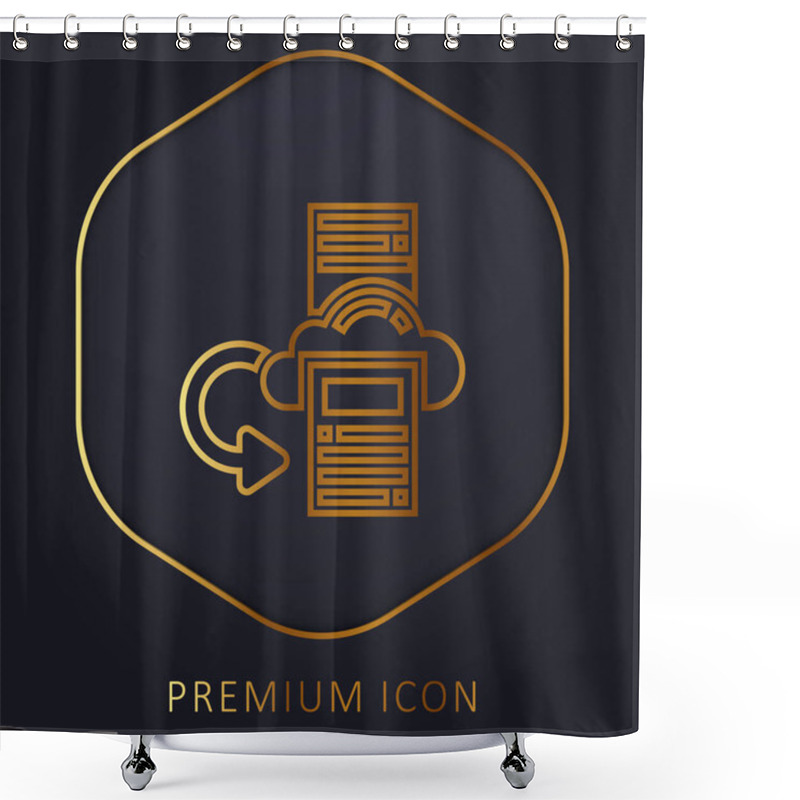 Personality  Backup Golden Line Premium Logo Or Icon Shower Curtains