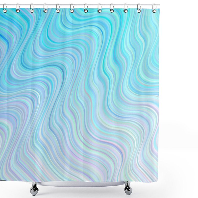 Personality  Light BLUE Vector Pattern With Lava Shapes. Shower Curtains