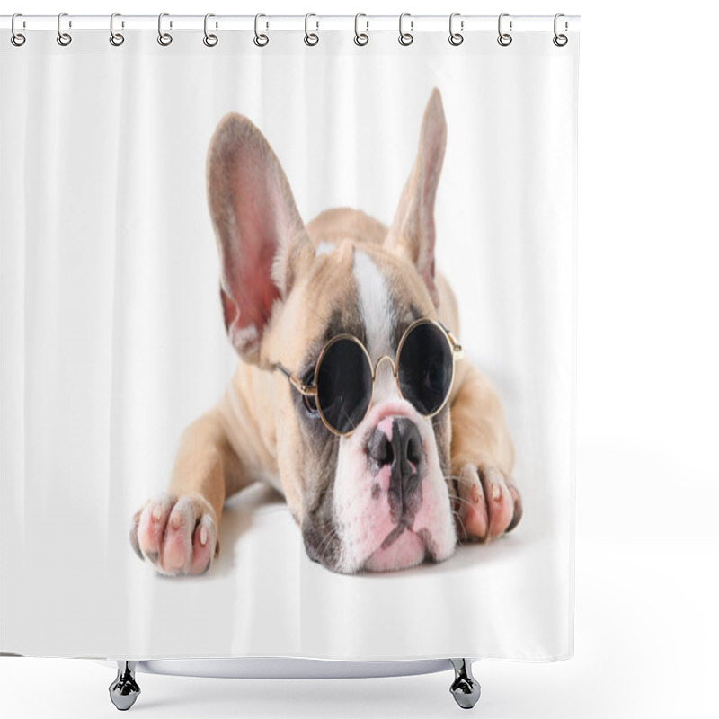 Personality  Cute French Bulldog Wear Sunglass And Sleeping  Shower Curtains