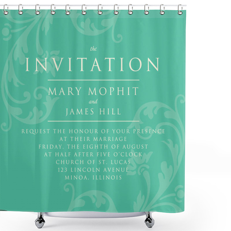 Personality  Invitation With A Rich Background In Renaissance Style. Template Shower Curtains