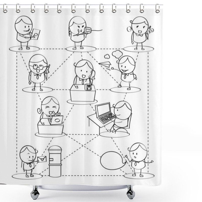 Personality  Businessman Communications Shower Curtains